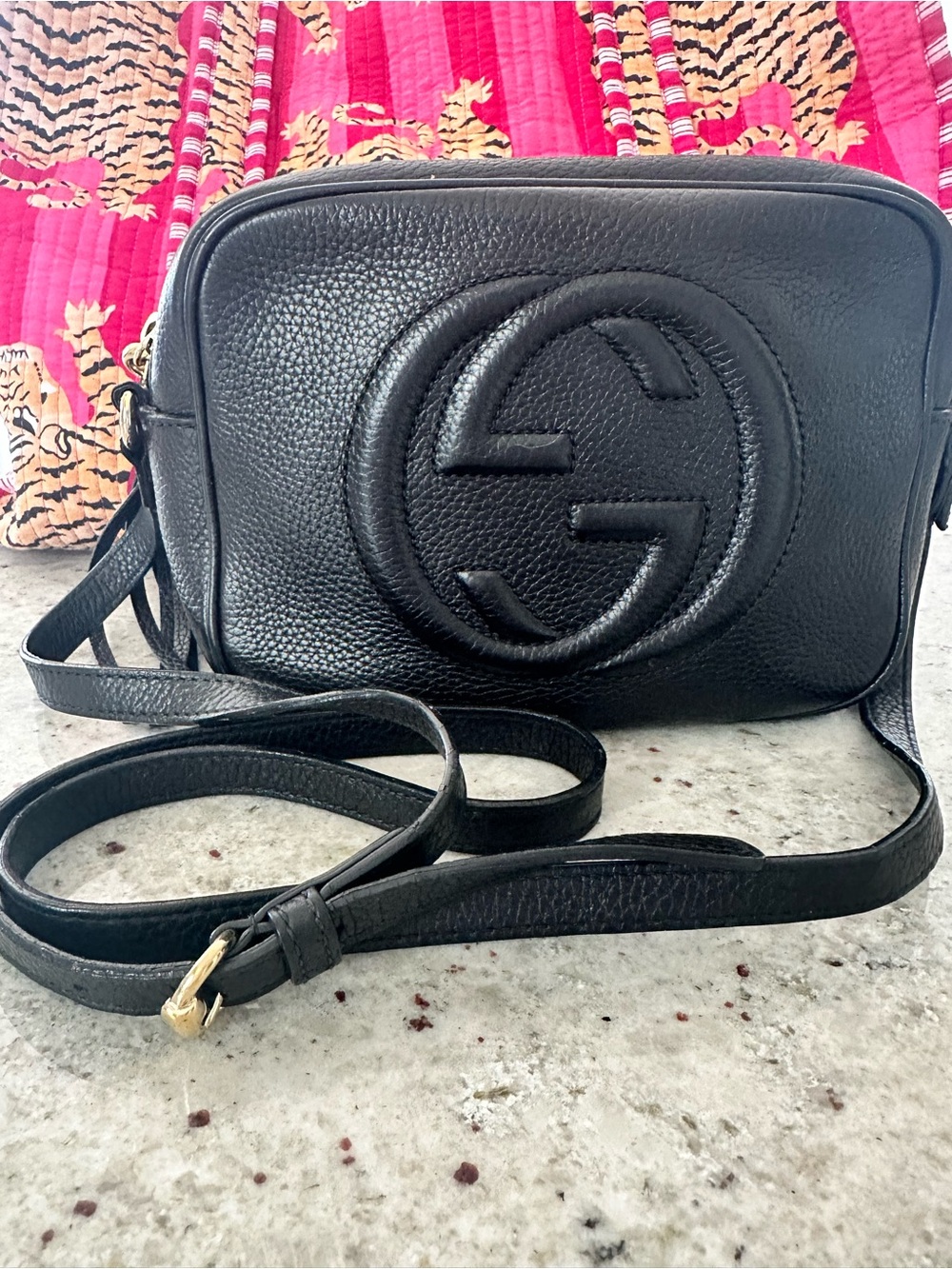 ⭐️GUCCI Soho Disco Black Pebbled Leather Small GG Crossbody Bag - quiet luxury💅